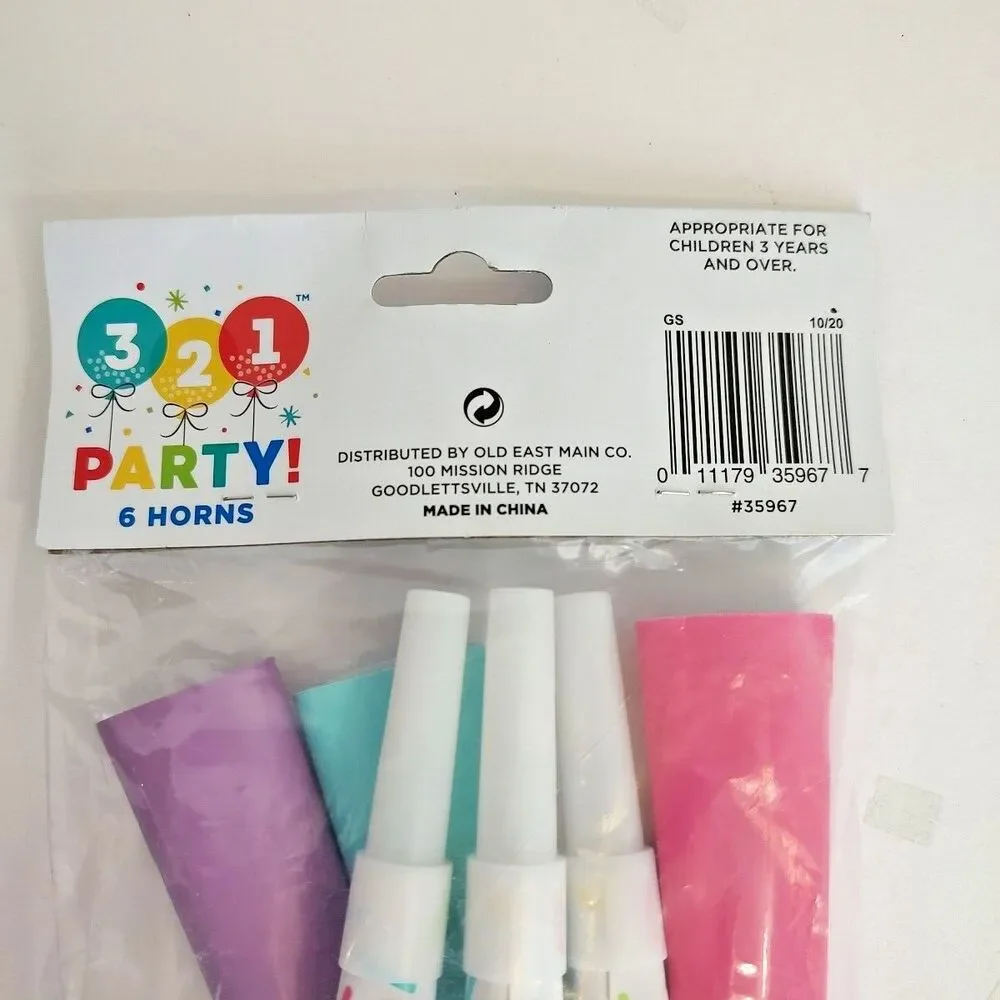 321 Party Favors 6 Horns Pastel Colors 11
